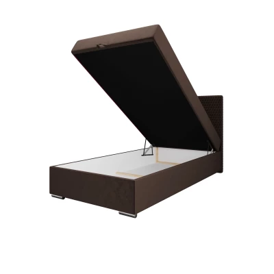 Jednolůžková čalouněná postel 100x200 HENIO COMFORT 1 - tmavě hnědá