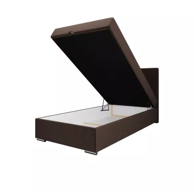 Jednolůžková čalouněná postel 100x200 HENIO COMFORT 1 - tmavě hnědá