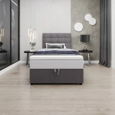Kontinentální jednolůžková postel 100x200 KALINA 1 - šedá