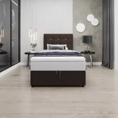 Kontinentální jednolůžková postel 100x200 KALINA 1 - hnědá