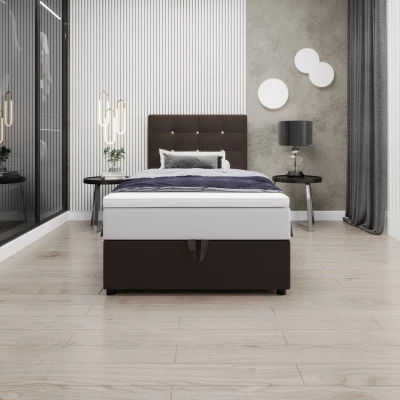 Kontinentální jednolůžková postel 120x200 KALINA COMFORT 1 - hnědá