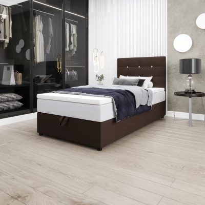 Kontinentální jednolůžková postel 120x200 KALINA COMFORT 1 - hnědá