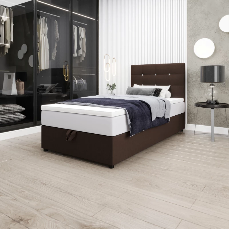 Kontinentální jednolůžková postel 120x200 KALINA COMFORT 1 - hnědá