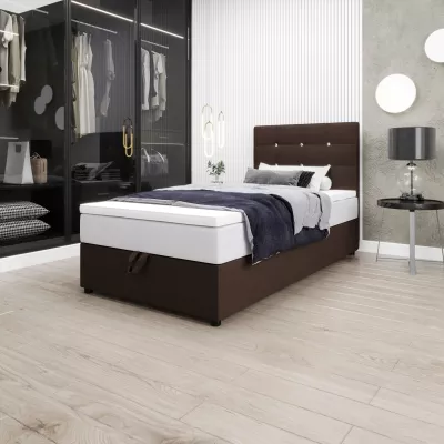 Kontinentální jednolůžková postel 120x200 KALINA COMFORT 1 - hnědá