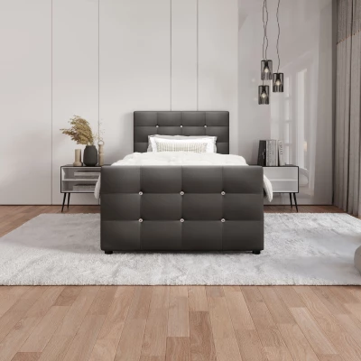 Jednolůžková postel 90x200 KAUR s úložným prostorem - grafit