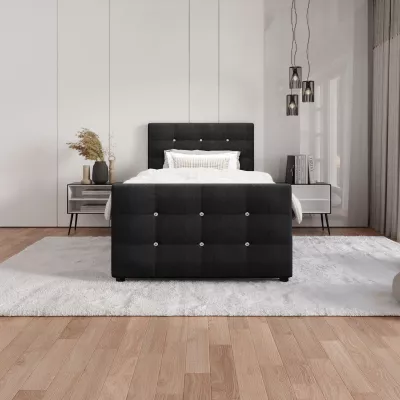 Jednolůžková postel 100x200 KAUR s úložným prostorem - černá 1