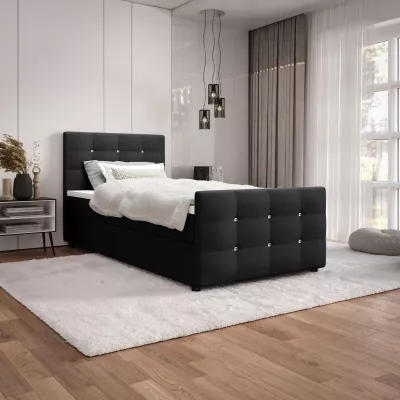 Jednolůžková postel 100x200 KAUR s úložným prostorem - černá 1