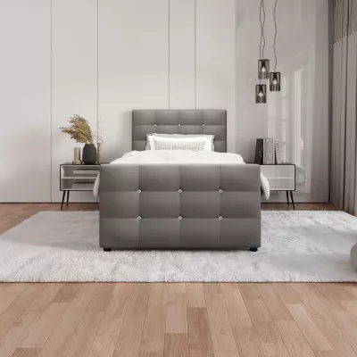 Jednolůžková postel 100x200 KAUR s úložným prostorem - šedá