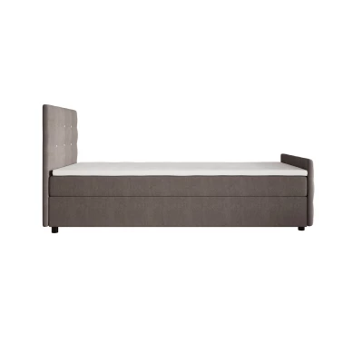 Jednolůžková postel 90x200 KAUR COMFORT s úložným prostorem - světle hnědá