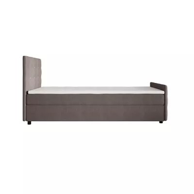 Jednolůžková postel 90x200 KAUR COMFORT s úložným prostorem - světle hnědá