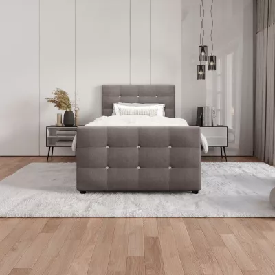Jednolůžková postel 90x200 KAUR COMFORT s úložným prostorem - světle hnědá