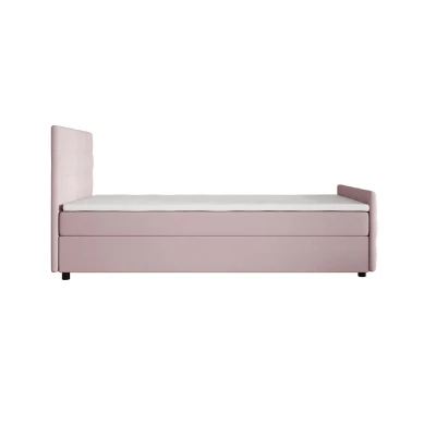Jednolůžková postel 90x200 KAUR COMFORT s úložným prostorem - světle růžová