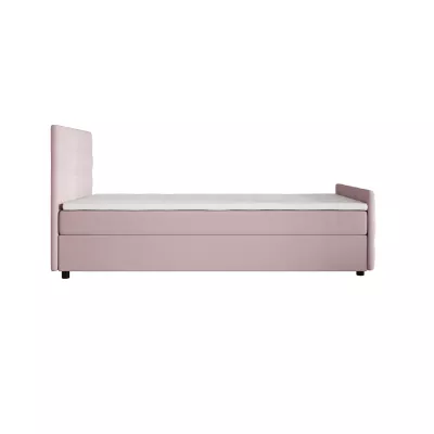 Jednolůžková postel 90x200 KAUR COMFORT s úložným prostorem - světle růžová