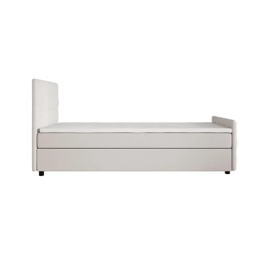 Jednolůžková postel 90x200 KAUR COMFORT s úložným prostorem - bílá