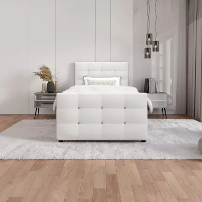Jednolůžková postel 90x200 KAUR COMFORT s úložným prostorem - bílá
