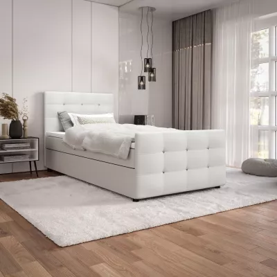 Jednolůžková postel 90x200 KAUR COMFORT s úložným prostorem - bílá