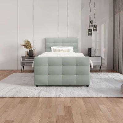 Jednolůžková postel 100x200 KAUR COMFORT s úložným prostorem - mátová