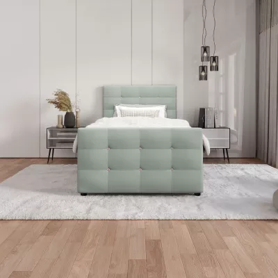 Jednolůžková postel 100x200 KAUR COMFORT s úložným prostorem - mátová