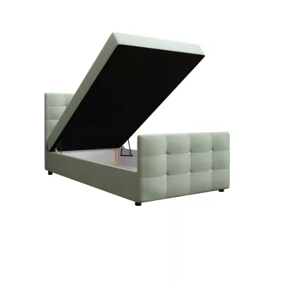 Jednolůžková postel 100x200 KAUR COMFORT s úložným prostorem - mátová
