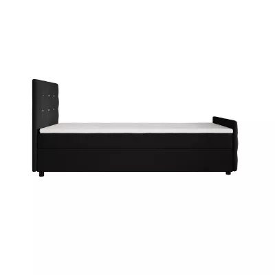 Jednolůžková postel 100x200 KAUR COMFORT s úložným prostorem - černá 1