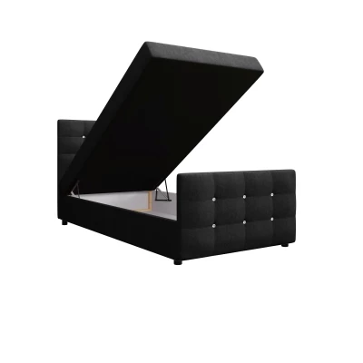 Jednolůžková postel 100x200 KAUR COMFORT s úložným prostorem - černá 1