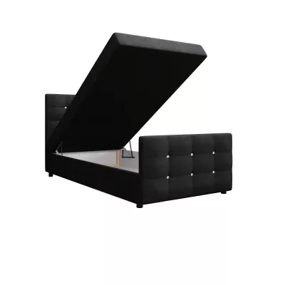 Jednolůžková postel 100x200 KAUR COMFORT s úložným prostorem - černá 1