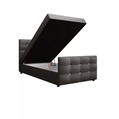 Jednolůžková postel 100x200 KAUR COMFORT s úložným prostorem - grafit