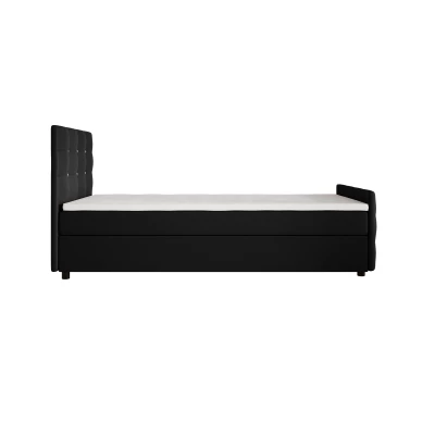 Jednolůžková postel 100x200 KAUR COMFORT s úložným prostorem - černá 2