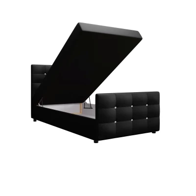 Jednolůžková postel 100x200 KAUR COMFORT s úložným prostorem - černá 2