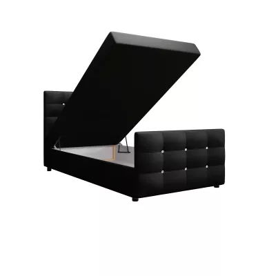Jednolůžková postel 100x200 KAUR COMFORT s úložným prostorem - černá 2
