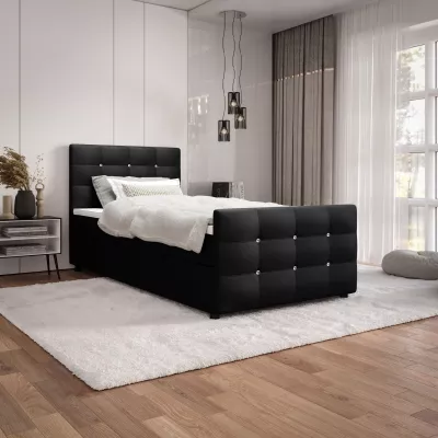 Jednolůžková postel 100x200 KAUR COMFORT s úložným prostorem - černá 2