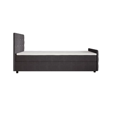 Jednolůžková postel 120x200 KAUR COMFORT s úložným prostorem - tmavě šedá