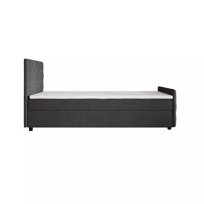 Jednolůžková postel 120x200 KAUR COMFORT s úložným prostorem - tmavě šedá