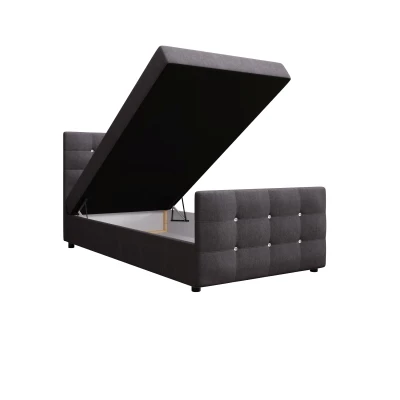 Jednolůžková postel 120x200 KAUR COMFORT s úložným prostorem - tmavě šedá