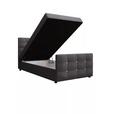 Jednolůžková postel 120x200 KAUR COMFORT s úložným prostorem - tmavě šedá