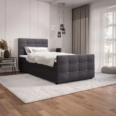 Jednolůžková postel 120x200 KAUR COMFORT s úložným prostorem - tmavě šedá