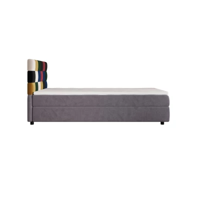 Boxspringová postel 90x200 SAVA 1 - šedá / červená