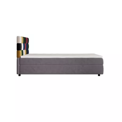 Boxspringová postel 90x200 SAVA 1 - šedá / červená