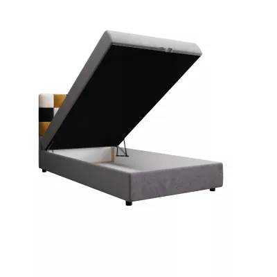 Boxspringová postel 90x200 SAVA 1 - šedá / červená
