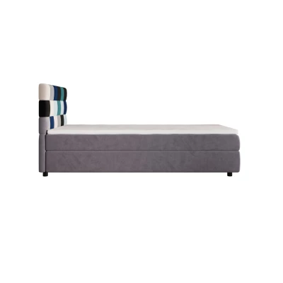 Boxspringová postel 100x200 SAVA 1 - šedá / modrá