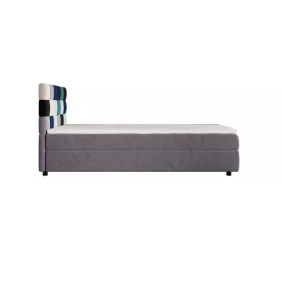 Boxspringová postel 100x200 SAVA 1 - šedá / modrá