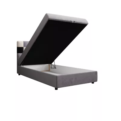 Boxspringová postel 100x200 SAVA 1 - šedá / modrá