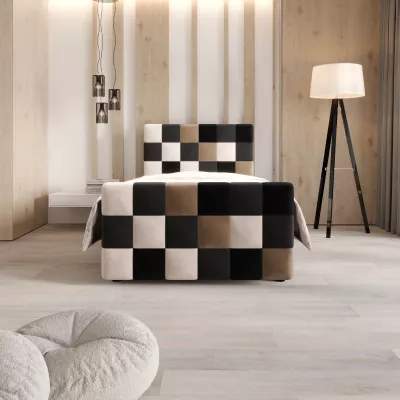 Boxspringová postel 90x200 SAVA PLUS 1 - šedá / černá