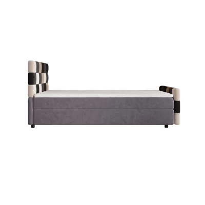 Boxspringová postel 100x200 SAVA PLUS 1 - šedá / černá