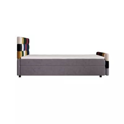 Boxspringová postel 100x200 SAVA PLUS 1 - šedá / červená