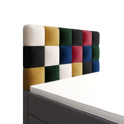 Boxspringová postel 100x200 SAVA PLUS 1 - šedá / červená
