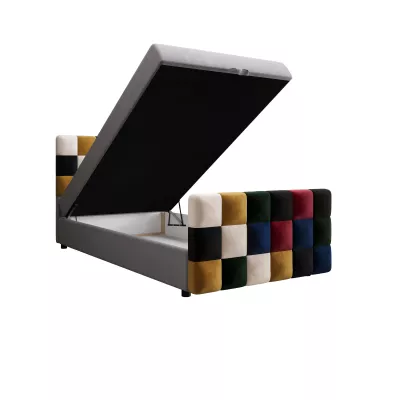 Boxspringová postel 100x200 SAVA PLUS 1 - šedá / červená