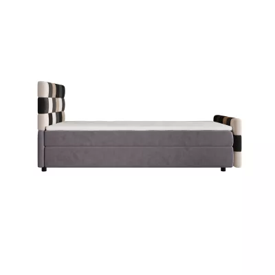 Boxspringová postel 120x200 SAVA PLUS 1 - šedá / černá