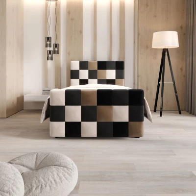 Boxspringová postel 120x200 SAVA PLUS 1 - šedá / černá