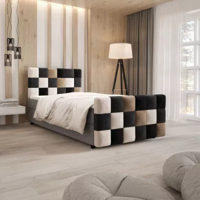 Boxspringová postel 120x200 SAVA PLUS 1 - šedá / černá